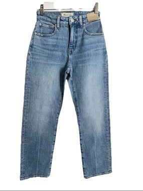 Madewell Curvy '90s Straight Jeans Women's Sz 23P Petite High Rise LightWash NWT